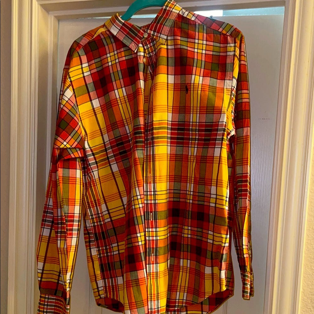 Vibrant Polo Ralph Lauren Plaid Button-Up Shirt boys 18/20